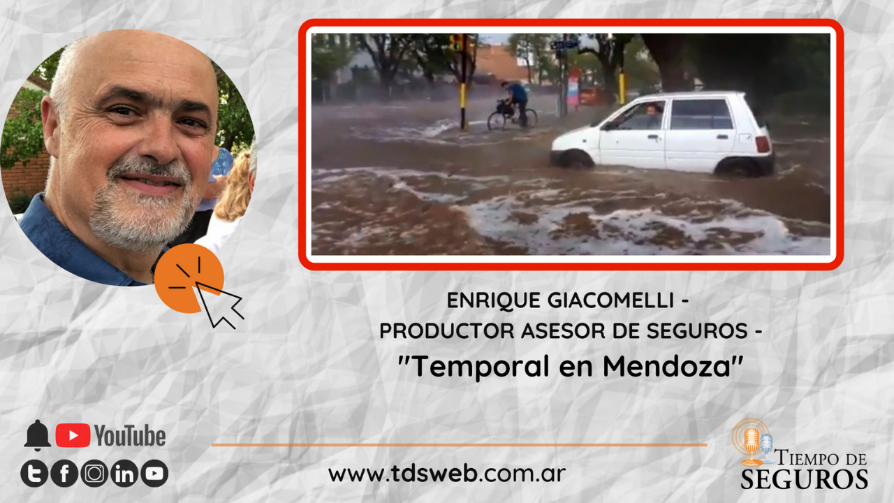 Entrevistamos a nuestro colega Enrique Giacomelli, Productor Asesor de Seguros de la provincia de Mendoza, para que nos brinde información de primera mano sobre la torrencial tormenta de lluvia y granizo que azotó el Gran Mendoza el pasado jueves 12, dejando como saldo un muerto, más de 200 evacuados y daños considerables producto de las piedras y de la inundación.